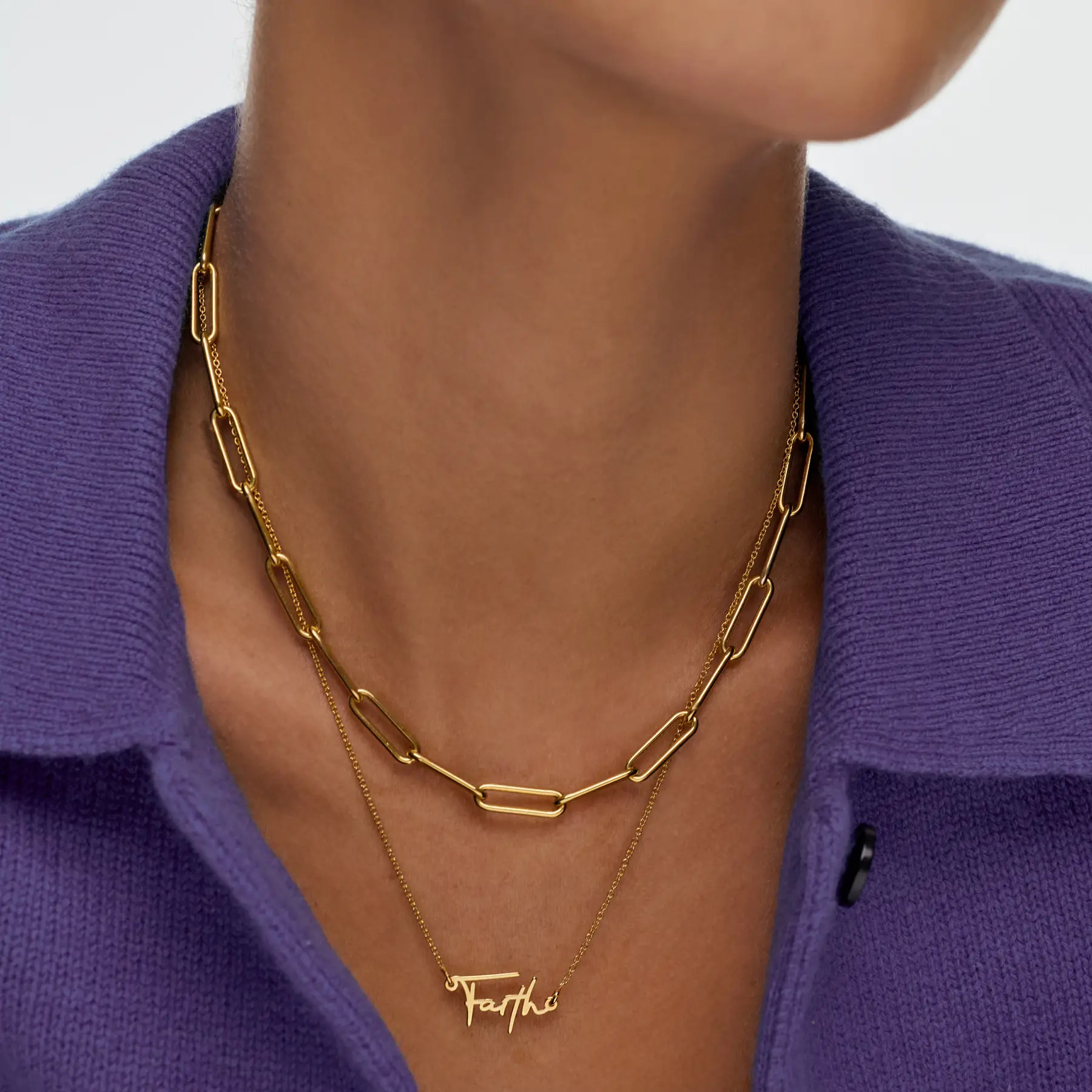 Belle Custom Name Necklace - Gold Plating | Oak & Luna (US)