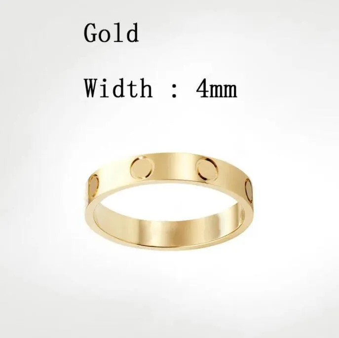 Womens Love Ring Mens Designer Heart Rings Couple Jewelry Titanium Steel Band Fashion Classic Gol... | DHGate