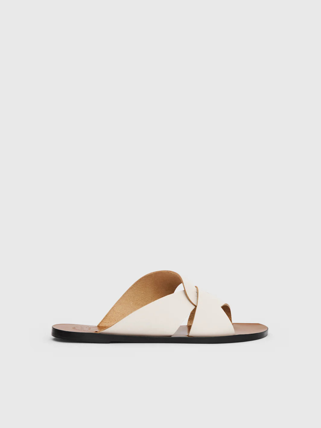 Allai Linen Leather Flat sandals | ATP Atelier | Official Site | ATP Atelier