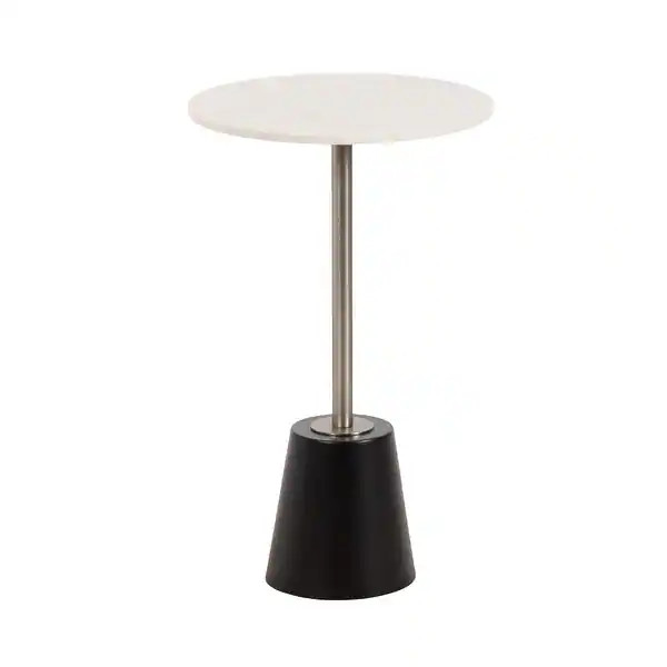 Kate and Laurel Tira Round Side Table - 14x14x24 - Black/White | Bed Bath & Beyond