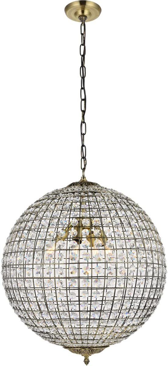 Elegant Lighting Earlene 4 Light 20 inch Antique Bronze Pendant | Amazon (US)