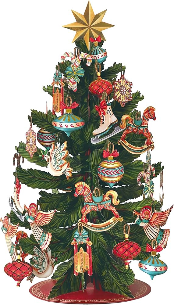 Freshcut Paper Pop Up Cards, Christmas Tree, 15 Inch Life Sized 3D Popup Greeting Card, Christmas... | Amazon (US)