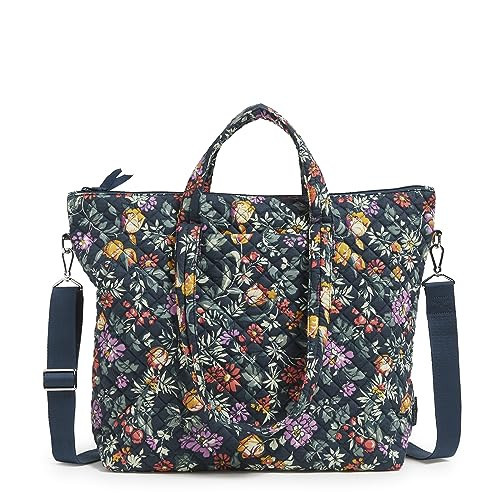 Vera Bradley Women's Cotton Slouchy Tote Bag, Fresh-Cut Floral Green, One Size | Amazon (US)