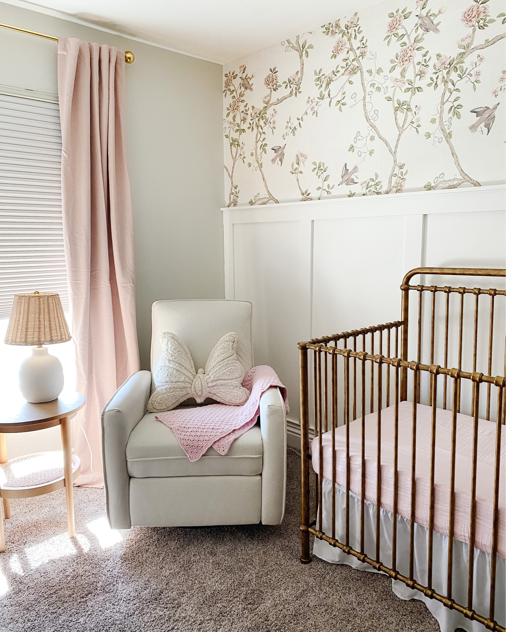 French country inspired baby girl nursery. California coastal, pink, blush, rattan, and brass detail  

#LTKbaby #LTKhome #LTKbump