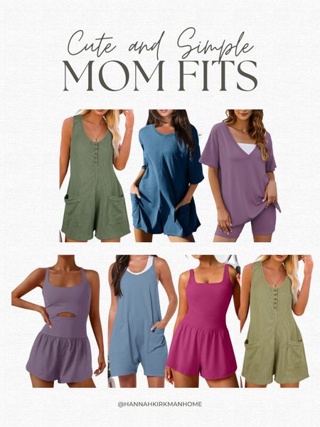 Super simple and cute mom outfits for summer. 

Amazon | rompers | matching sets |athleisure