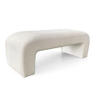 Lily 47" Off-White Boucle Look Upholstered Bench-The Pop Maison | Target