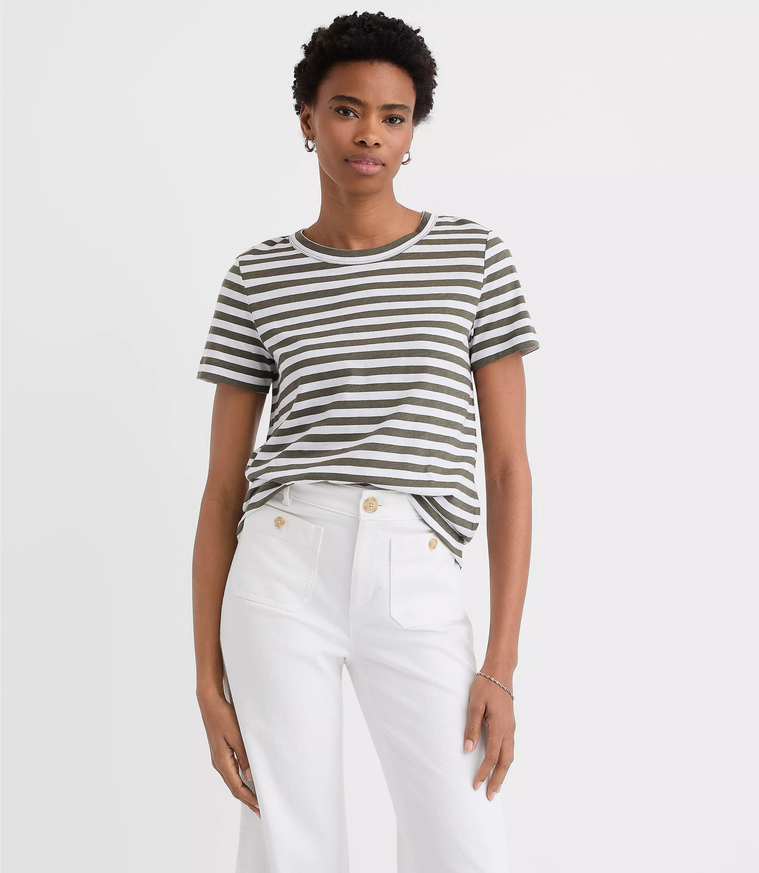 Striped Everyday Crew Tee | LOFT