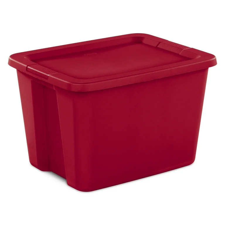 Sterilite 18 Gallon Tote, Plastic Christmas Storage Bin with Snap-on Lid, Ideal for Holiday Linen... | Walmart (US)