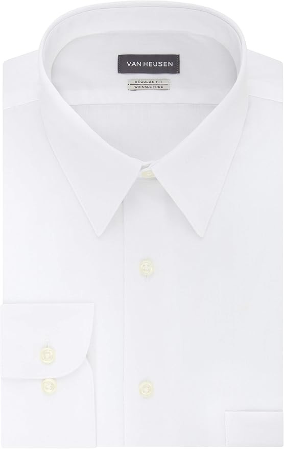 Van Heusen Men's Dress Shirt Regular Fit Poplin Solid | Amazon (US)