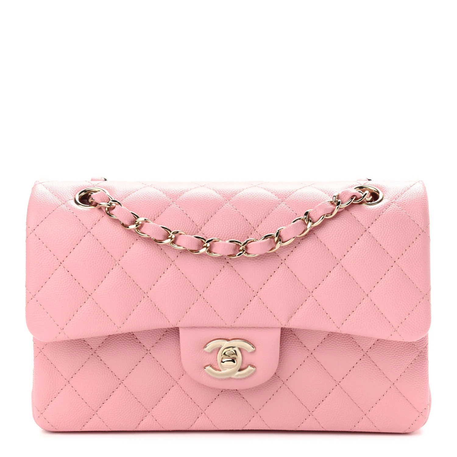 CHANEL Caviar Quilted Small Double Flap Pink | FASHIONPHILE | Fashionphile