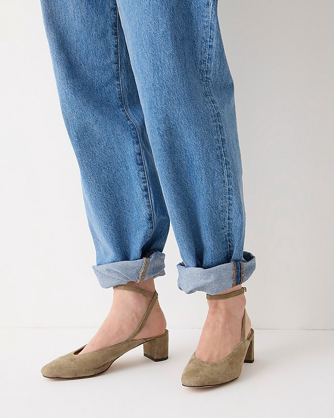 Millie ankle-strap heels in suede | J. Crew US