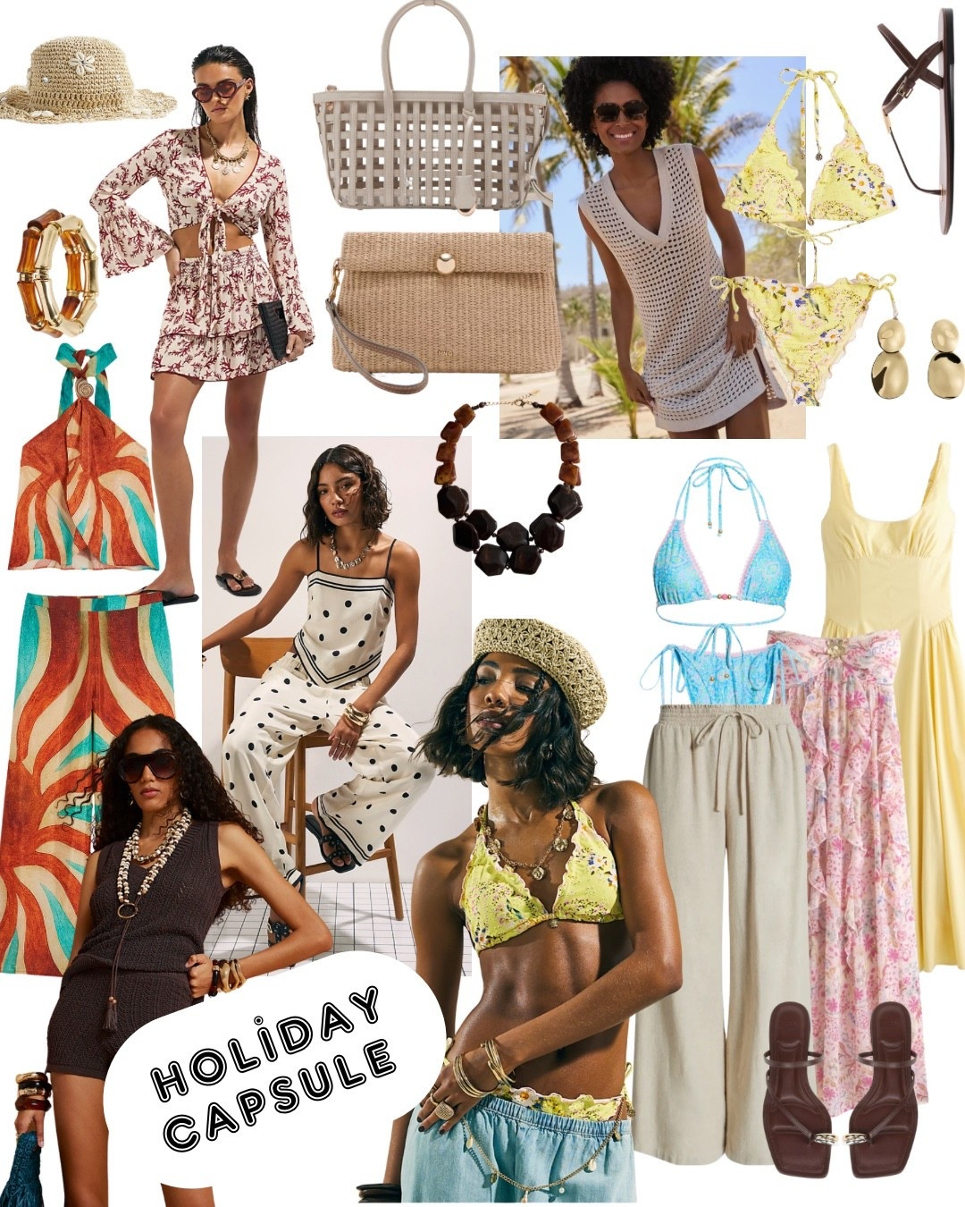 Beach Holdiay Capsule🏖️
Maxi dress, bikini, trousers, woven bag, swimsuit, bucket hat, jewerly, sandals


#LTKtravel #LTKeurope #LTKswimwear