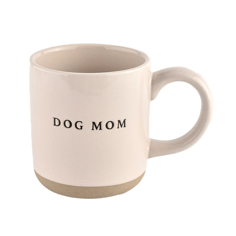 Dog Mom - Cream Stoneware Coffee Mug - 14 oz | Abandoned Cakes