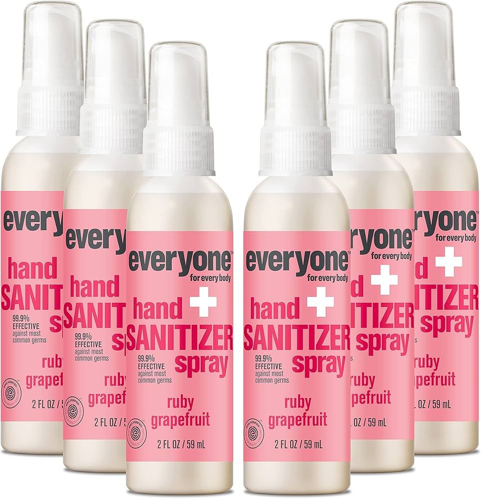Everyone Hand Sanitizer Spray, 2 Ounce (Pack of 6), Ruby Grapefruit, Plant Derived Alcohol with P... | Amazon (US)