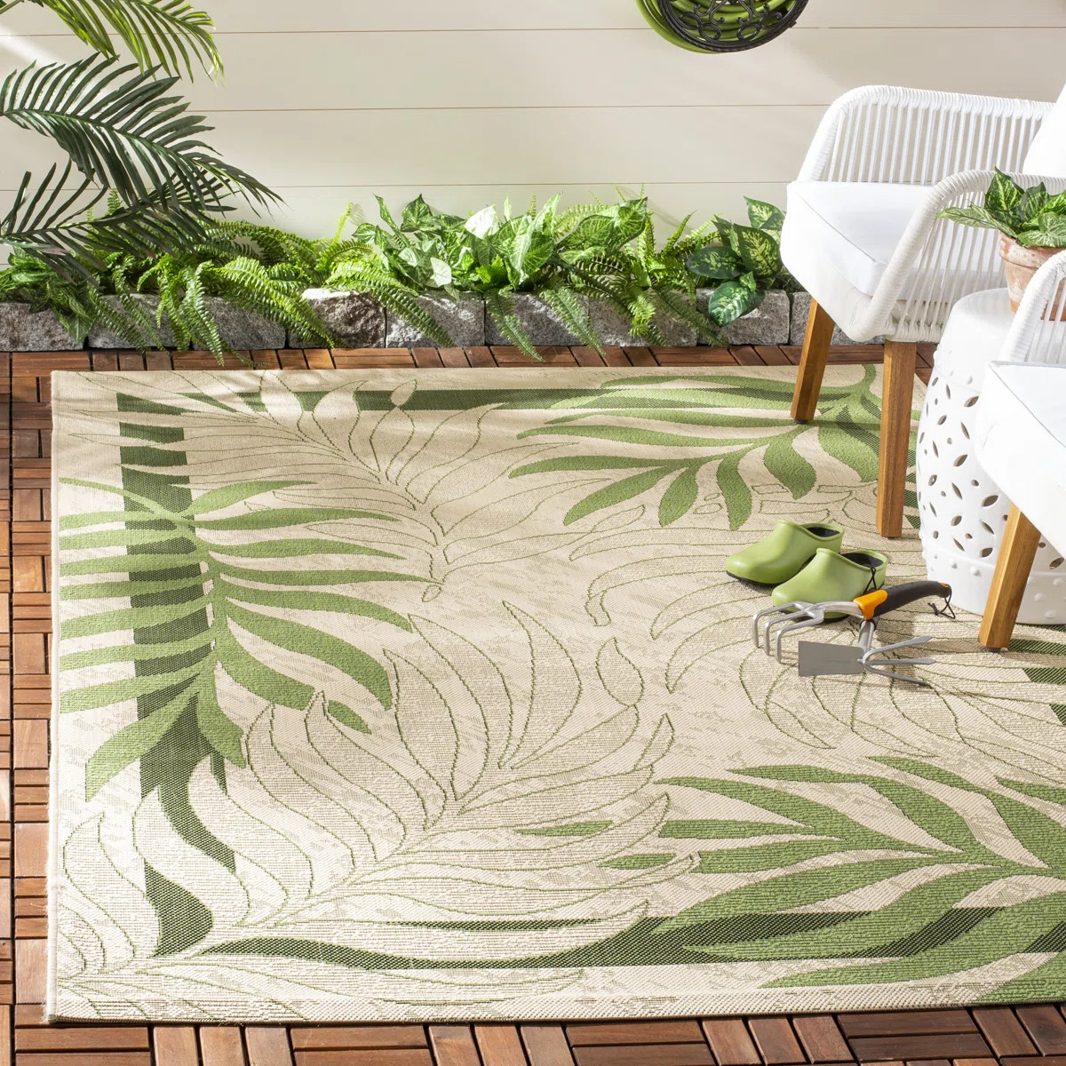 Lueck Performance Floral Indoor/Outdoor Area Rug | Wayfair North America
