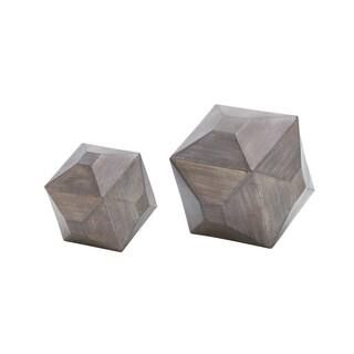 LITTON LANE Multi-Faceted Geometric Iron Table Sculptures (Set of 2)-47934 - The Home Depot | The Home Depot