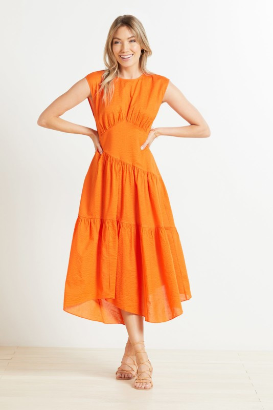 FRAME Gathered Seam Dress | EVEREVE | Evereve