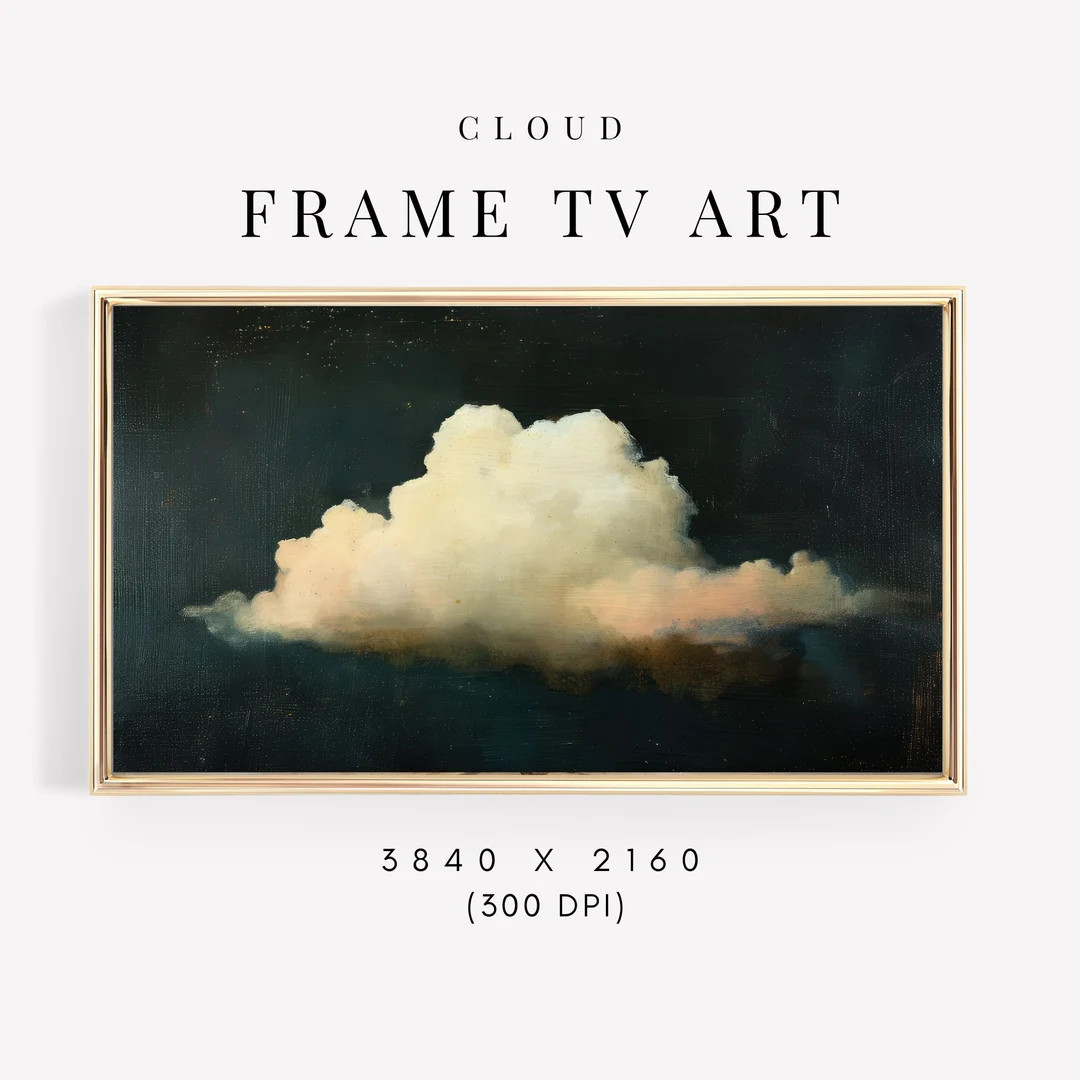 Frame TV Art Vintage Cloud Painting, Cloud TV Art for Samsung Frame Tv, Rustic Farmhouse, Moody F... | Etsy (US)