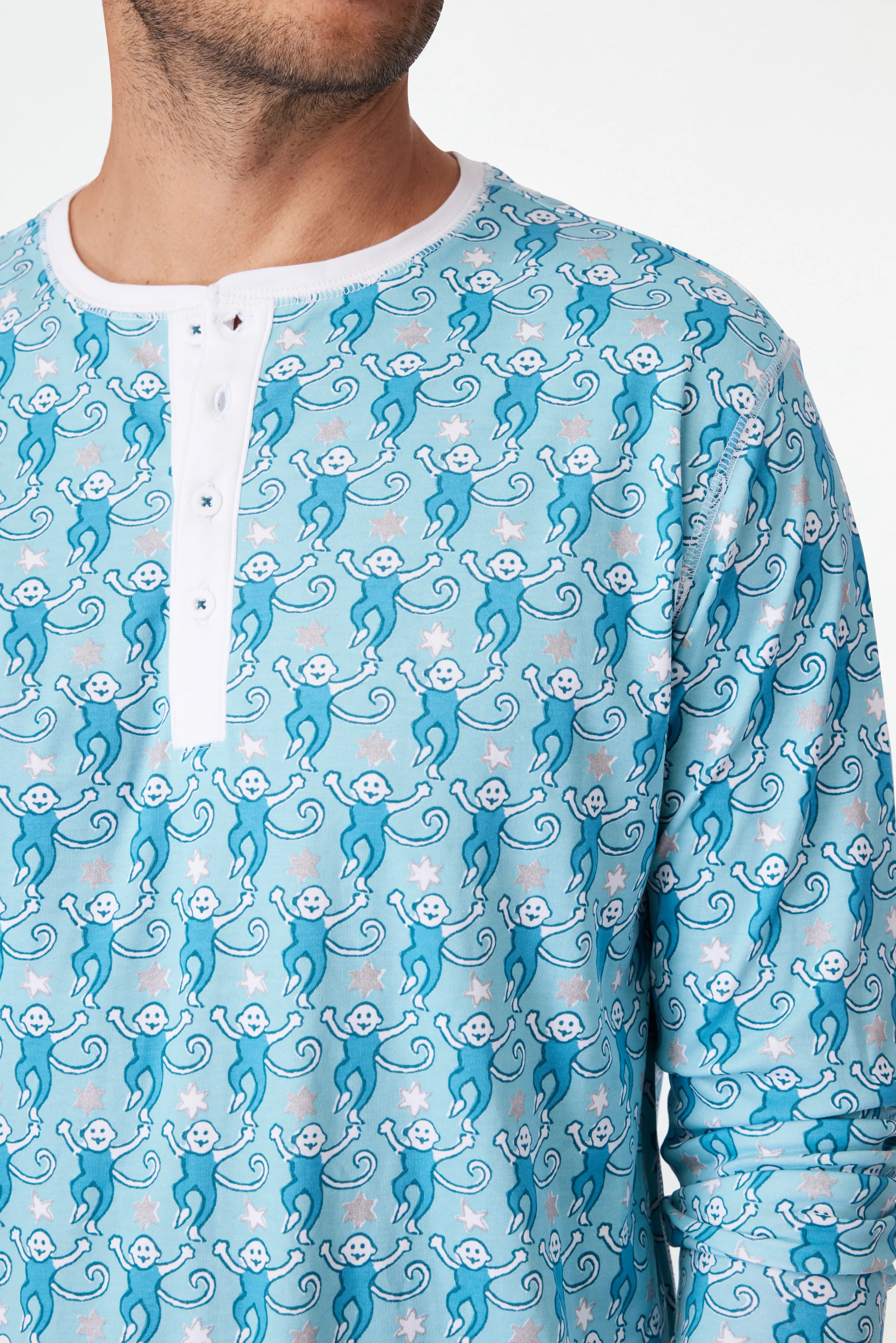 Mens Star Monkey Spencer Pajamas | Roller Rabbit | Roller Rabbit
