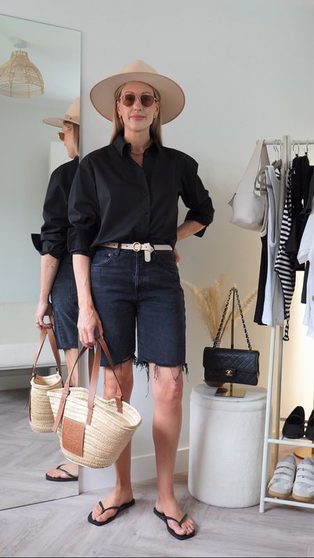 Denim shorts outfit - summer capsule wardrobe - all black outfit - great for summer holiday and a  travel outfit  

#LTKFind #LTKtravel #LTKunder100