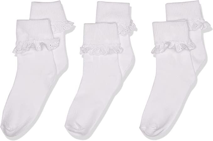 Jefferies Socks Girls' Eyelet Lace Socks (Pack of 3) | Amazon (US)