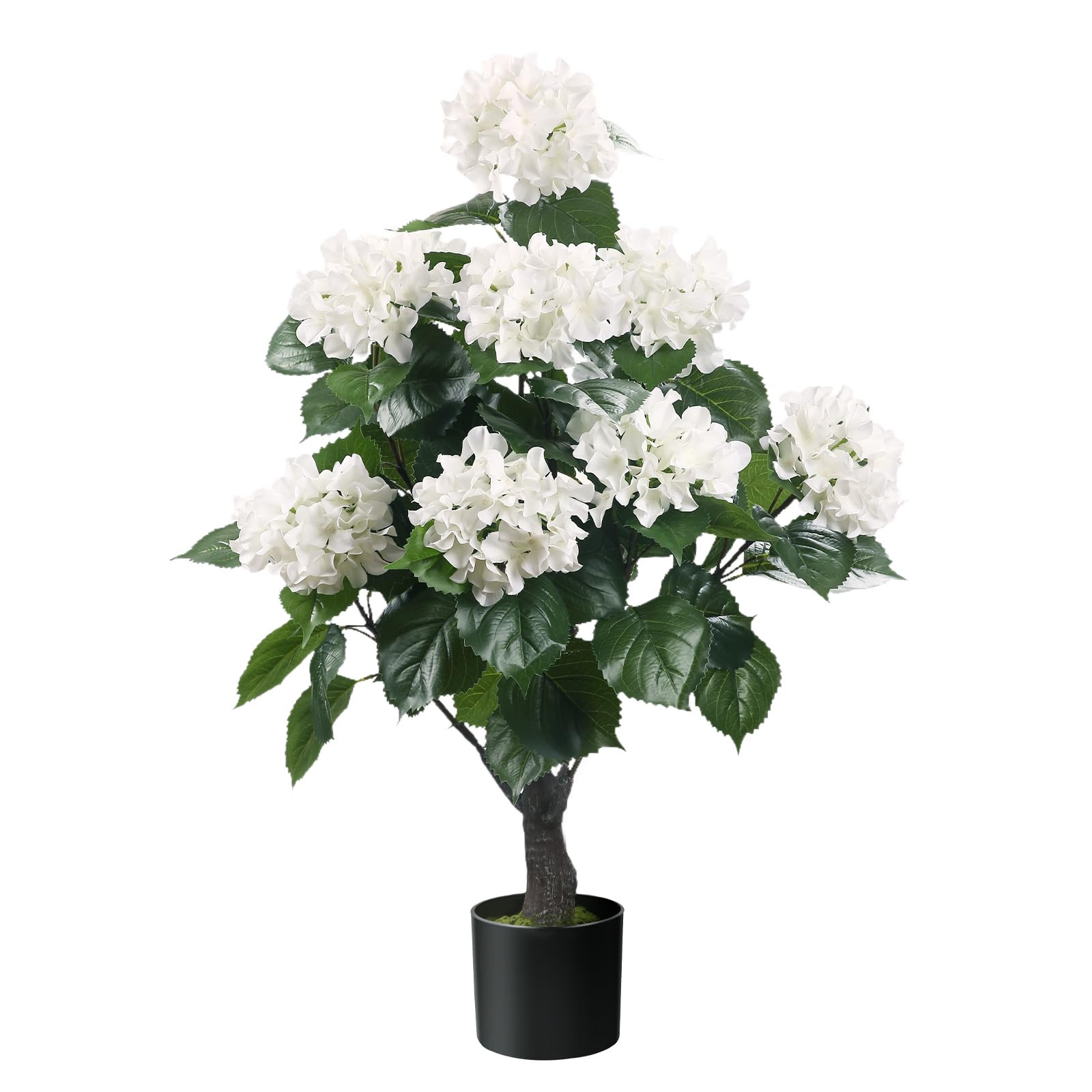 Romantic Season 38" Artificial Hydrangea Tree in Pot, Faux Potted Silk Hydrangea Plant for Indoor... | Amazon (US)