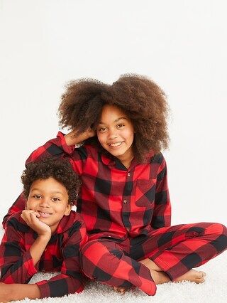 Gender-Neutral Matching Plaid Flannel Pajama Set For Kids | Old Navy (CA)