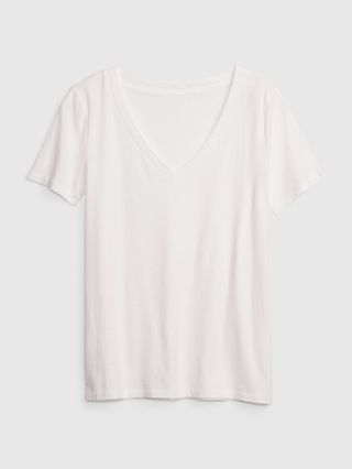 100% Organic Cotton Vintage V-Neck T-Shirt | Gap (US)