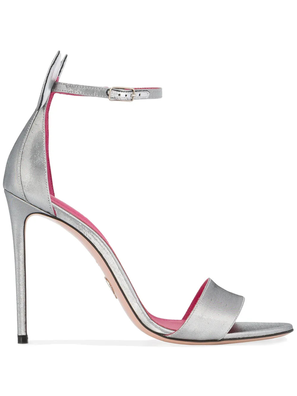 Oscar Tiye Silver Minnie 120 leather sandals - Metallic | FarFetch Global