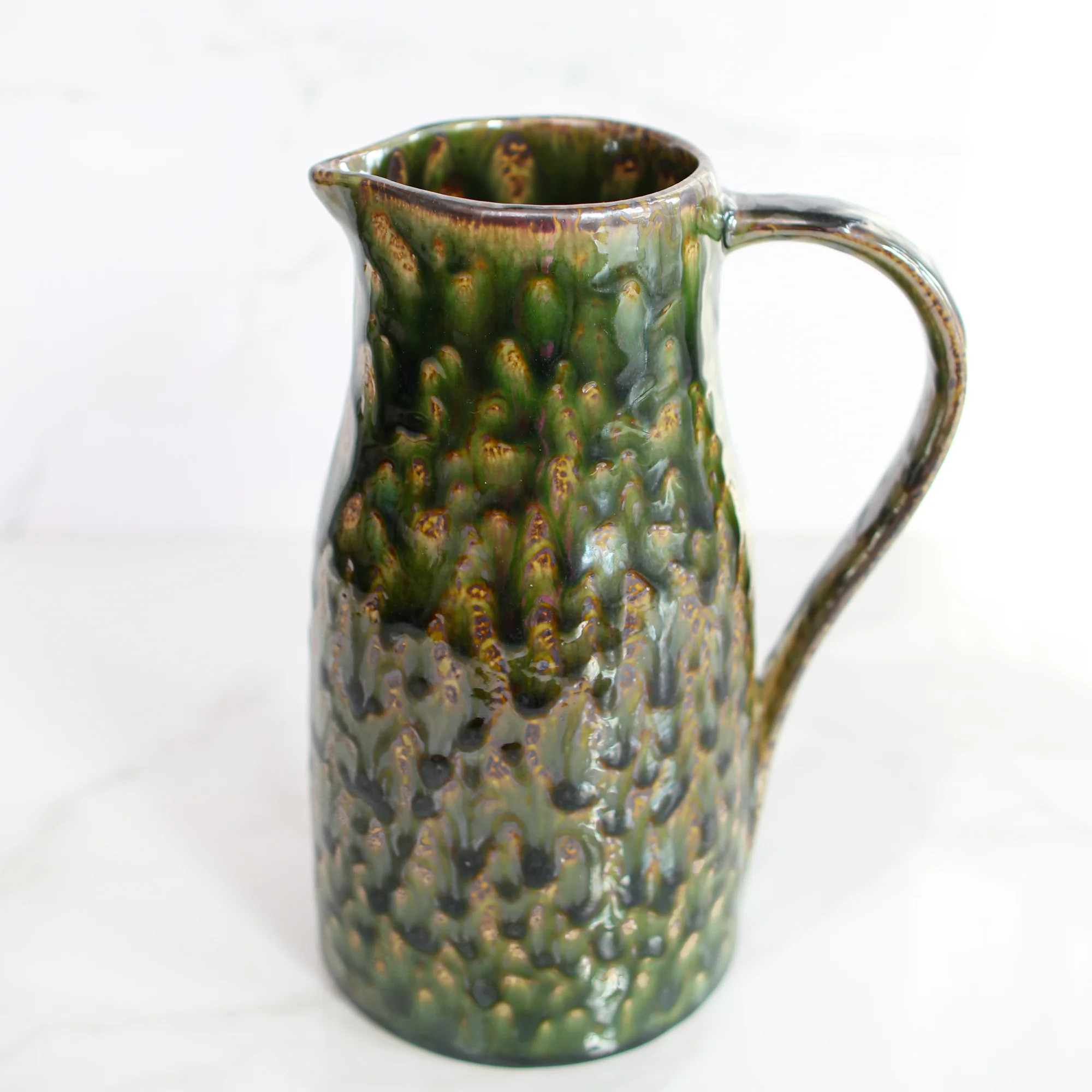 Stoneware Pitcher with Reactive Glaze | Interior Delights