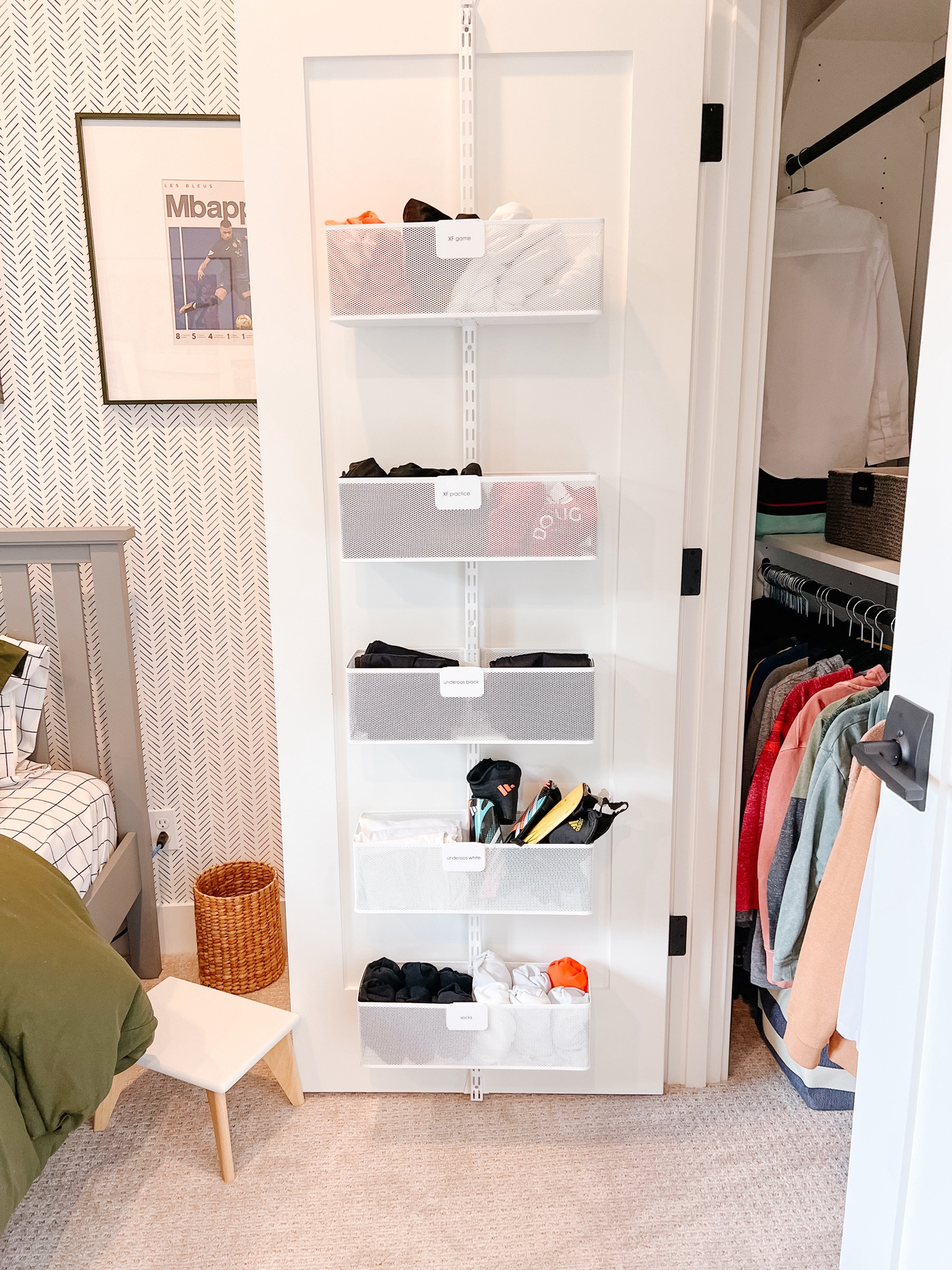 Organize sports uniforms and gear with a back of the door organizer. 

#LTKhome #LTKkids #LTKSeasonal