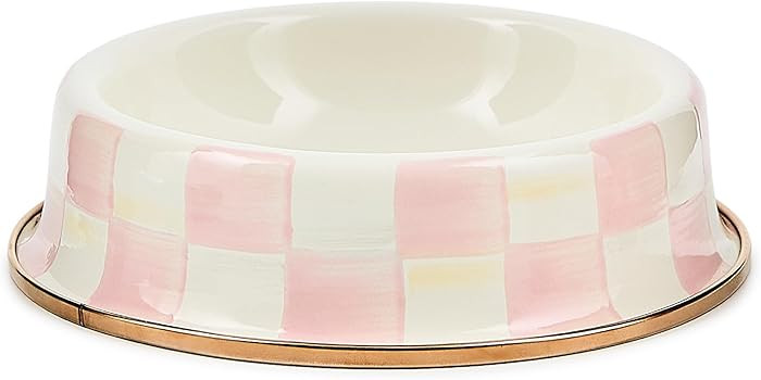 MACKENZIE-CHILDS Enamel Pet Bowl, Cute Cat and Dog Bowl for Food and Water, Small, Pink-and-White... | Amazon (US)