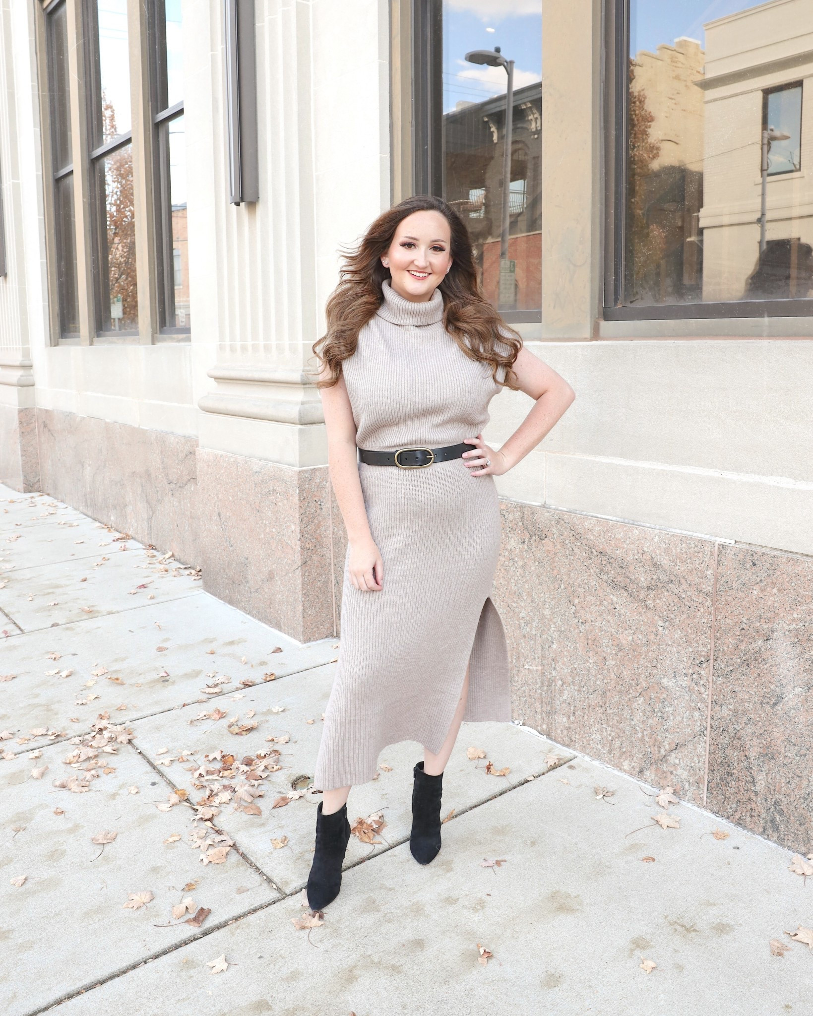 Sweater dress for fall! 🍁 

Booties are from Christian Louboutin 

Fall fashion, fall style, fall outfit, sweater weather, black booties, chic style, work wear, office outfit, office style 

#LTKWorkwear #LTKSeasonal #LTKHoliday