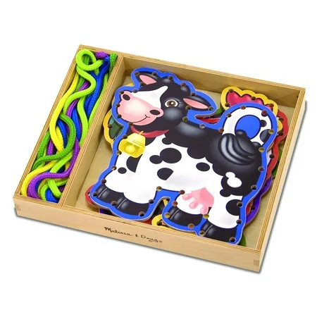 Melissa & Doug Lace and Trace Activity Set: 5 Wooden Panels and 5 Matching Laces - Farm | Walmart (US)