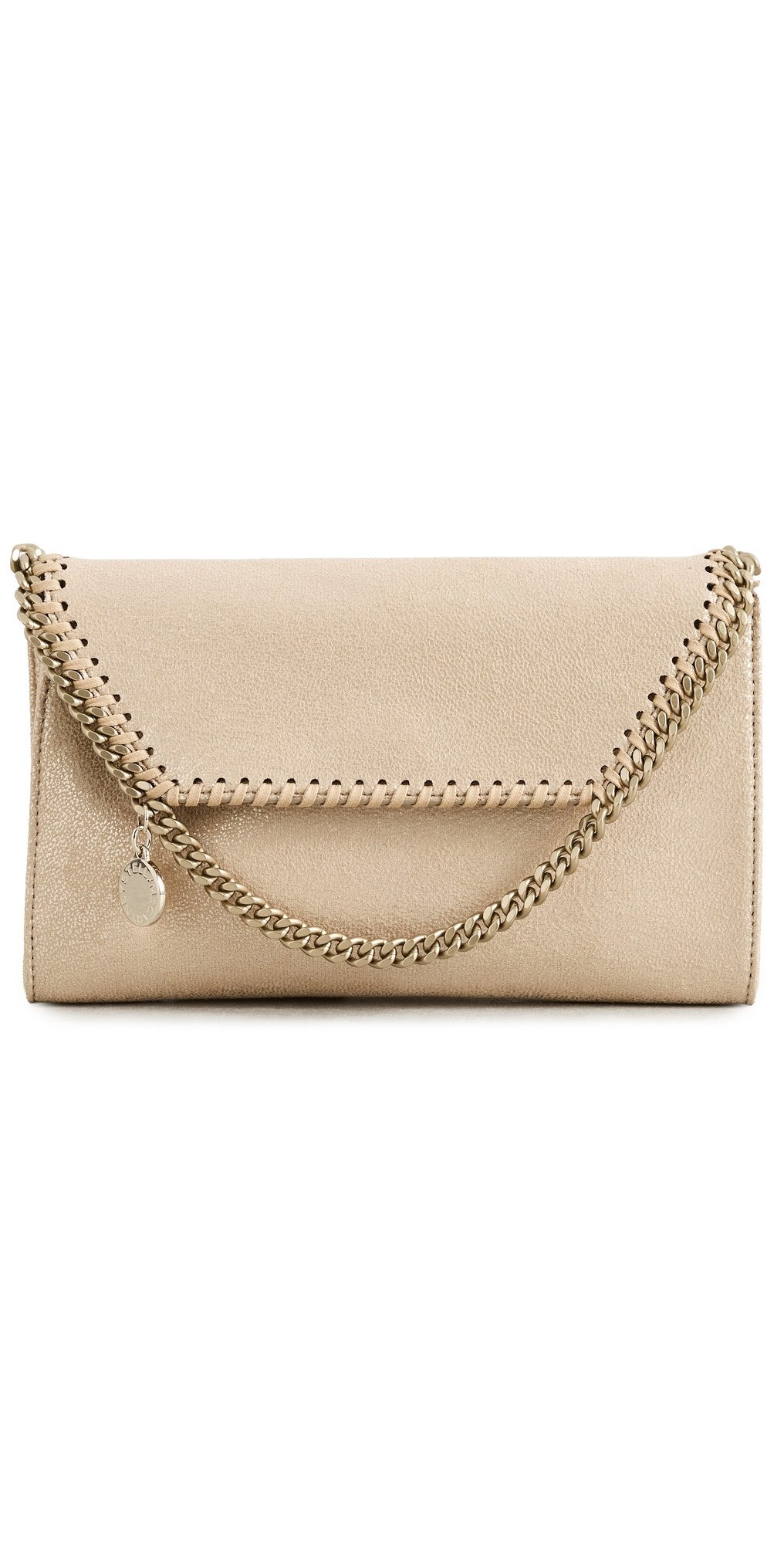 Stella McCartney Falabella Eco Shiny Dotted Chamois with Tonal Wallet on Chain Gold One Size | Shopbop