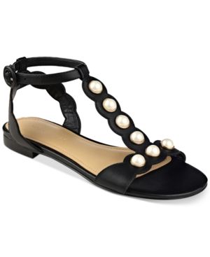 Marc Fisher Elana Pearl-Embellished Sandals Women's Shoes | Macys CA