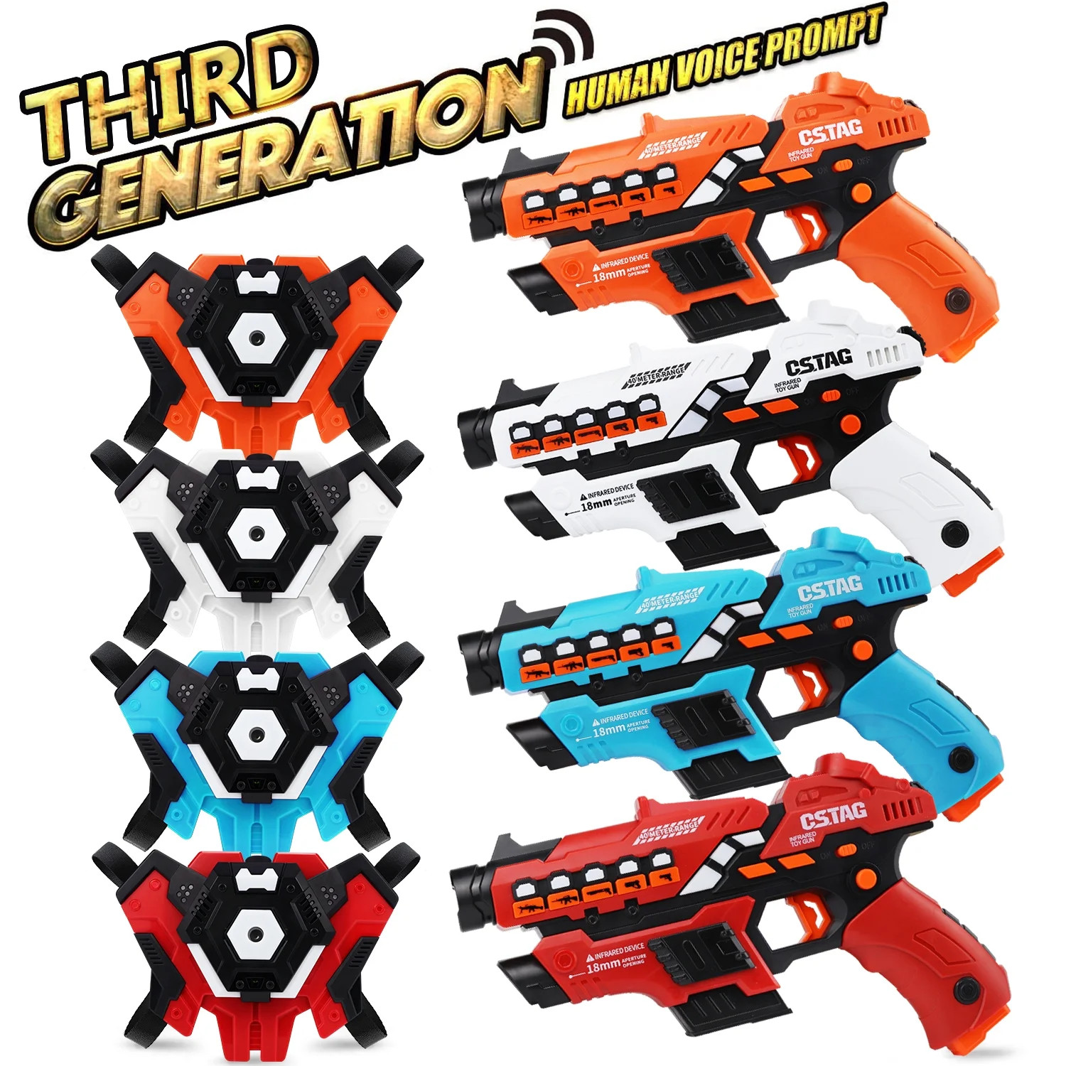 MOONTOY Laser Tag Guns with Vests Set of 4, Multi Player Lazer Tag Set for Kids Toy for Teen Boys... | Walmart (US)