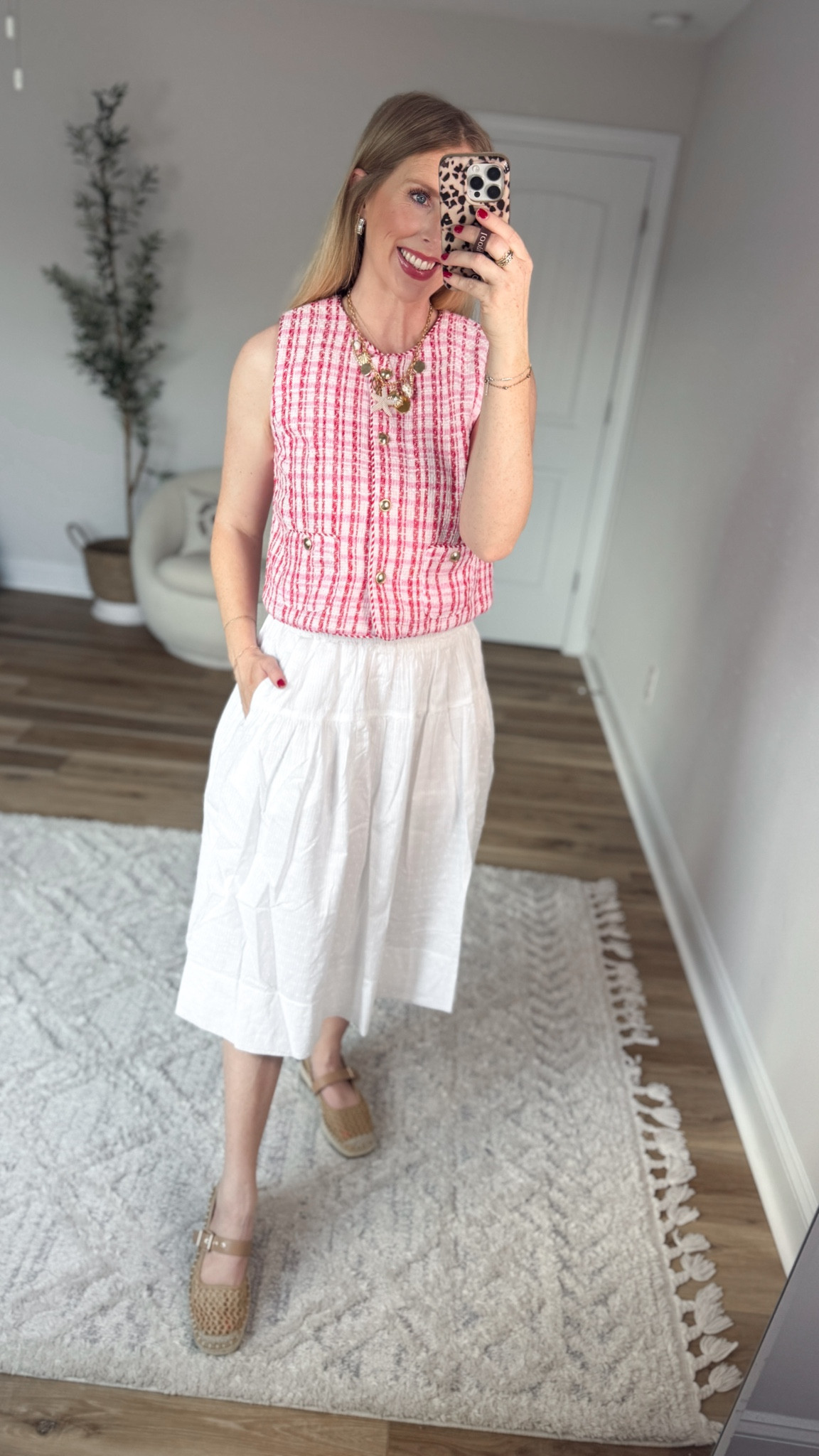 Walmart outfit, white midi skirt 

#LTKootd