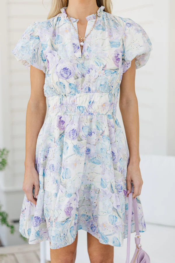 Let's Get Going Light Blue Eyelet Dress | The Mint Julep Boutique