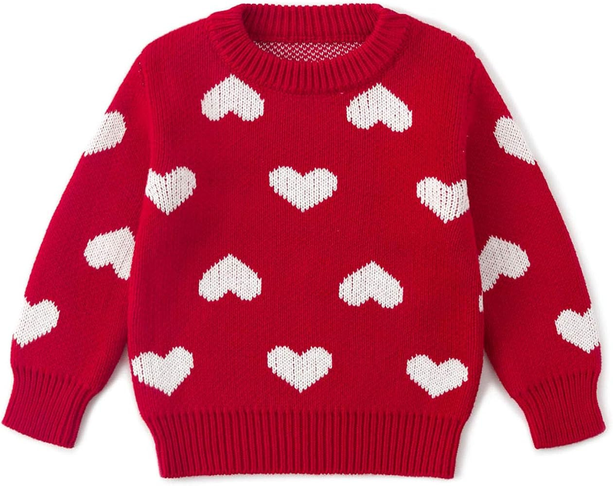 Baby Pullover Sweater Heart Knit Sweater Coat for Autumn Fall and Winter 3M-3T | Amazon (US)