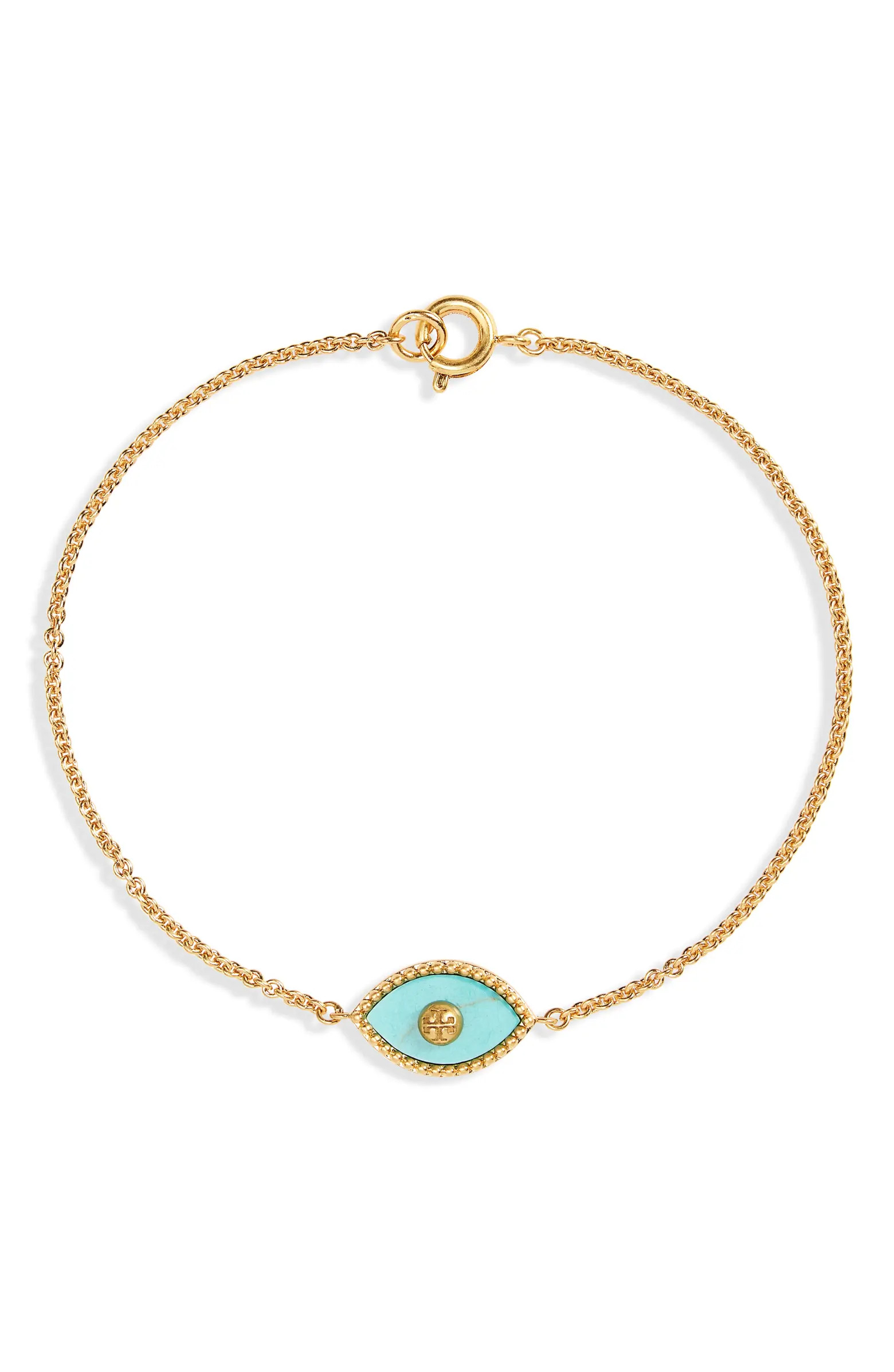 Tory Burch Logo Evil Eye Bracelet | Nordstrom | Nordstrom
