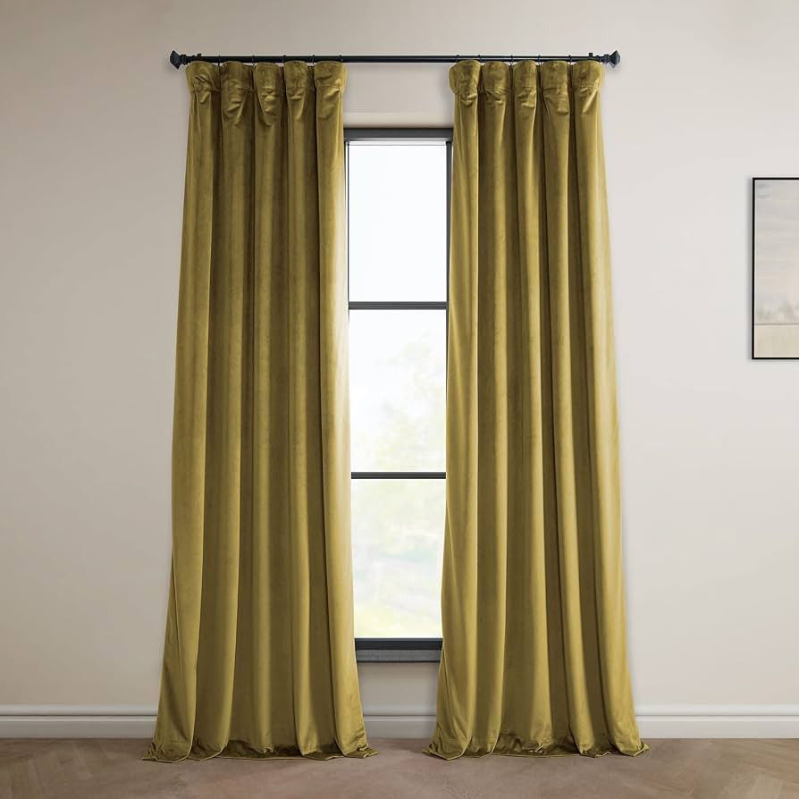 HPD Half Price Drapes Heritage Plush Velvet Curtains 96 Inches Long Room Darkening Curtains for B... | Amazon (US)