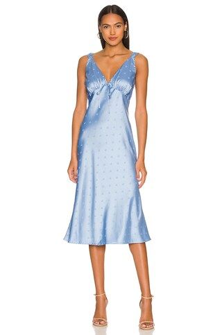 MAJORELLE Marianne Midi Dress in Victorian Blue from Revolve.com | Revolve Clothing (Global)