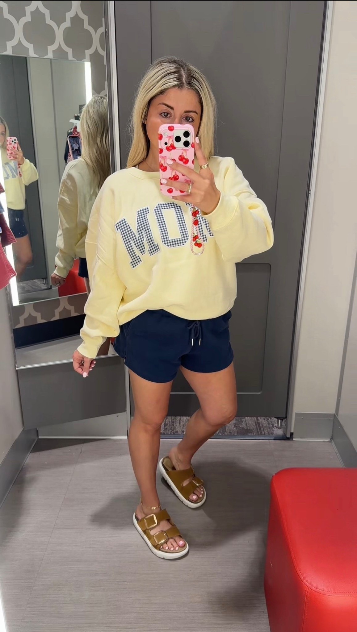 Mom ootd 
Large sweater 
Small shorts 
Sandals tts

#LTKootd #LTKMothersDay