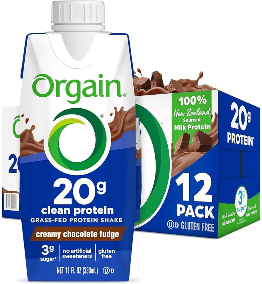 Orgain Clean Protein Shake, Grass Fed Dairy, Creamy Chocolate Fudge - 20g Whey Protein, Meal Repl... | Amazon (US)
