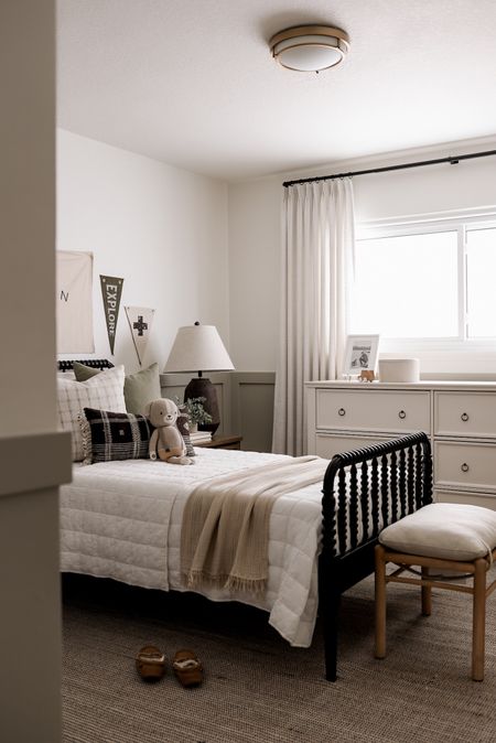 Shop Weston’s big boy room! I love this gorgeous bud from Crate & Barrel, and also linked an Amazon look for less! Our curtains are the beige white color - such a great Amazon find! The paint colors are Benjamin Moore Swiss Coffee and Sherwin Williams Jogging Path

#LTKsalealert #LTKhome #LTKkids