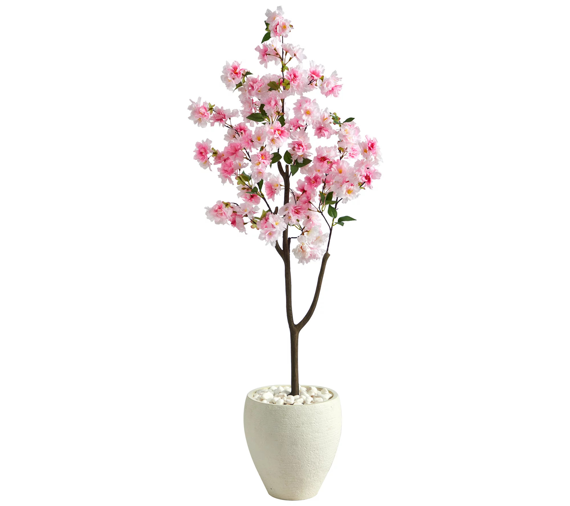 Nearly Natural 4.5' Cherry Blossom Faux Tree inWhite Planter - QVC.com | QVC