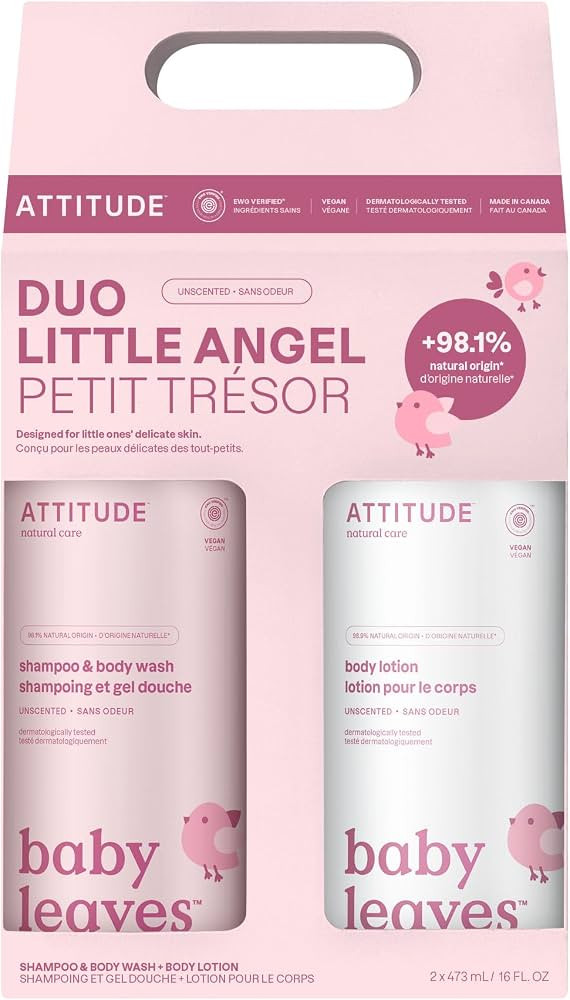 ATTITUDE Baby 2-in-1 Shampoo & Body Wash and Baby Lotion Set, EWG Verified, Dermatologically Test... | Amazon (US)