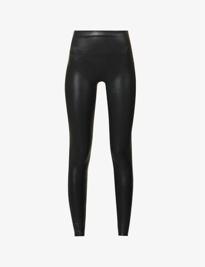 Spanx
            
                
        	Womens Black High-rise Faux-leather Leggings M | Selfridges