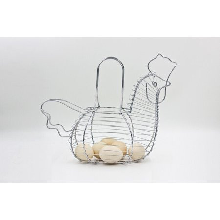 Chicken Egg Holder Metal Wire Hen Shaped Kitchen Storage Basket Rack Home Decor | Walmart (US)